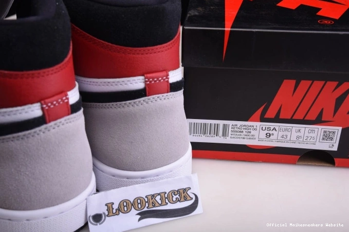 Official Maikesneakers OG Smoke 1 Jordan High 555088-126 Light Air Grey 0701